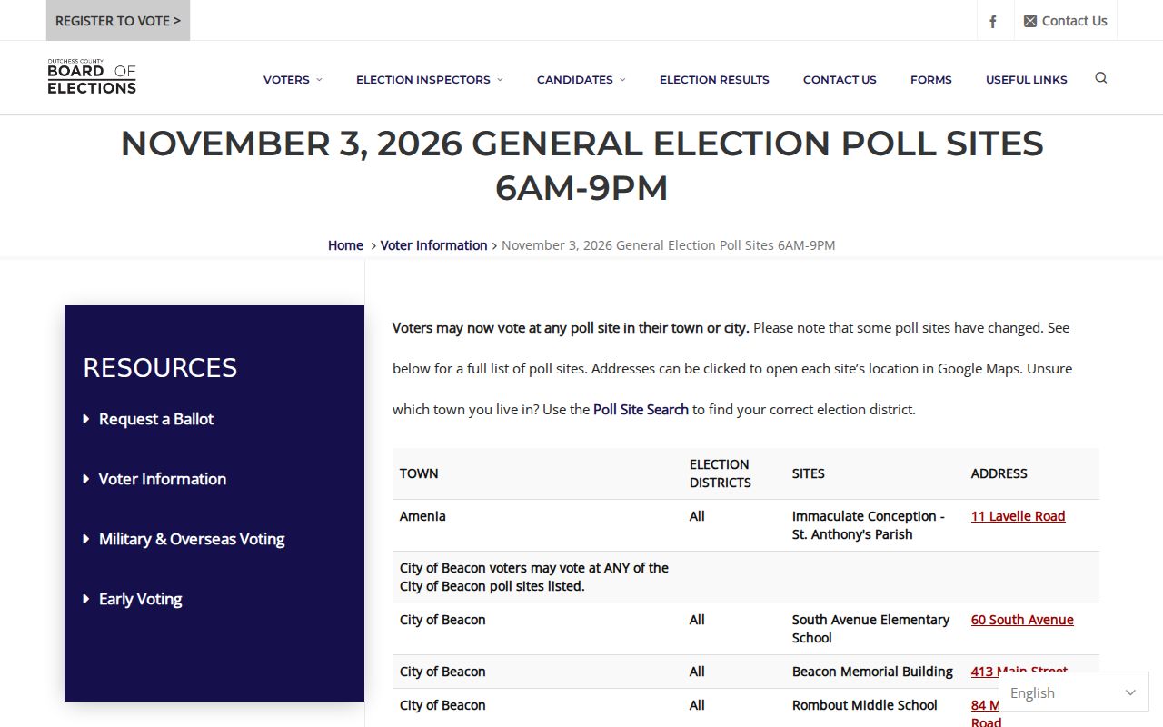 Town of Fishkill neighbors polling place civic geography screen